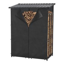 Casa.pro - Leñera Yakutat Con Techo 185x130x70 Cm - Negro 84010876