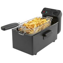Friteuse Électrique 3l 2000w Avec Technologie Cold Zone – Élément Chauffant En Acier Inoxydable – Thermostat Réglable 130-190°c – Pcfr1325noir – Profi