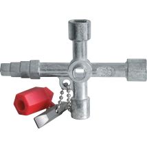 Schaltschrankschlüssel Profi Key – Zink-Druckguss – 13 Funktionen – 89 x 62 mm – Innensechskant 3 mm – Innenvierkant 6; 7; 8; 9; 10 mm