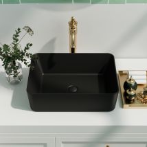 Bathroom Sink Basin, Deervalley Rectangular Bathroom Vessel Basin, Ceramic Cloakroom Hand Wash Basin For Bathroom 47.5 X 37.5 X 13cm