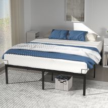 Vounot - Struttura Letto Matrimoniale 180x200 Cm, Letto In Metallo Con Rete Facile Montare, Silenziosa E Antiscivolo Altezza 36 Cm, Nero