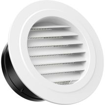 Griglia Di Ventilazione In Plastica Da 125 Mm, Bocchetta Di Aerazione Rotonda Con Zanzariera, Griglia Per Prese D'Aria E Uscite D'Aria A Parete E 