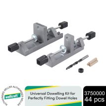 Wolfcraft - Universal Dowelling Kit For Perfectly Fitting Dowel Holes, 44 Pcs
