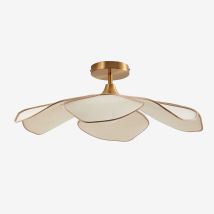 Plafón de techo Benavid – 40W – E27 – 1,1 kg – Fibras naturales – Diseño en pétalos – Iluminación acogedora