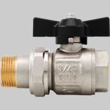 Valvola A Sfera Ideal Pass.totale C/bocch. Leva Nera 1"