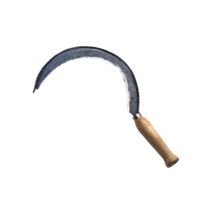 Sickle – Acero estampado – Curvatura de la hoja estrecha – Punta de clavo – Dimensiones de la hoja: 32x415 mm, 33x440 mm