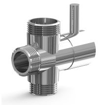 Damast - Desviador Modelo Redondo Con Conexiones Estándar En Latón Cromado Y Palanca De Control. Dv 332 10482 Cromo