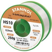 Stannol - Hs10 2510 Lötzinn, Bleifrei Spule Sn95,5ag3,8cu0,7 Rom1 250 G 0.5 Mm