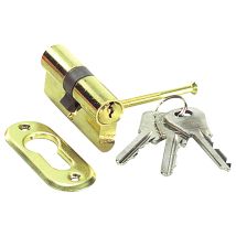 Cilindro Ucem 5000-N LP 60 mm – 5 pines activos – Acabados níquel y latón – 3 llaves de hierro niquelado