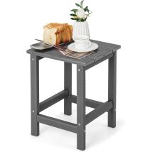 Costway - Mesa Auxiliar De Exterior 36x36x47 Cm, Mesa Cuadrada Para Patio De Hdpe Resistente A La Intemperie, Fácil Mantenimiento Y Montaje, Balcón, 