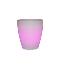 Violeta 40 Moderna Fioriera Rotonda Con Luce Per Piante E Fiori Molto Robusta. Carica Solare E Batteria Ricaricabile. Luce Rgb E Realizzata In 