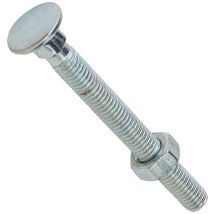 Bulk Hardware Bh04831 m8 x 75 mm Bullone E Dado, Colore: Argento (confezione Da 25)