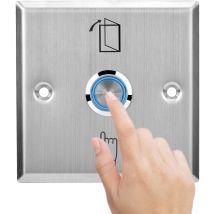 Botón Pulsador De Puerta, Interruptor De Apertura De Puerta De Acero Inoxidable, Botón De Liberación De Emergencia Con Luz Indicadora, Para Sistema De