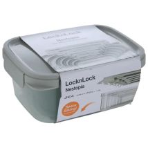 Locknlock Ltn340s3 Nestnlock Set 3 Contenitori Ermetici Impilabili 500 Ml 920 Ml 1.6 L Bpa Free Colore Verde Salvia