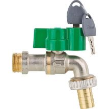Robinet A Boisseau Spherique Viva Avec Poignee A Ailettes, Serrure Et Cle En Alu, Pn40, Dn20 3/42