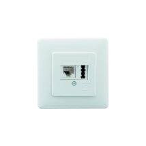 Rutenbeck Anschlussdose UAE/TAE 2-fach Unterputz RJ12 6-polig reinweiß RAL 9010 125V IP20 80x80x31mm