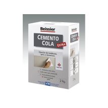 Beissier - Cemento Cola Extra 2kg Resistente Agua Interior Exterior Blanco