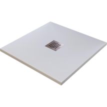 Bonussi - Piatto Doccia In Pietra 90x90 Cm Ardesia Stone Central Bianco