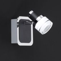 Spot Mural Noir Applique Murale Spot De Salon Applique Murale Orientable, Métal, 1x Led 5w 420lm Blanc Chaud, Lxlxh 11x8,6x13 Cm Wofi 434801106044