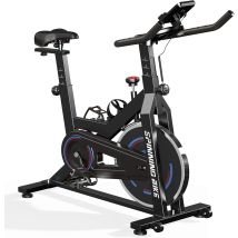 Soges – Vélo D'Appartement Magnétique 6 Kg – Résistance Réglable – Écran Lcd – Capteur Fréquence Cardiaque – Support Tablette – Capacité 150 Kg