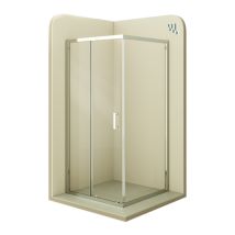 Mampara De Ducha Dora 80x140x190cm, Reversible, Puerta Corredera, Ajuste 77.5-79.5x137.5-139.5cm, Cristal Templado Transparente 6mm