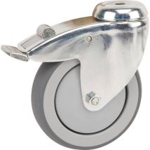 Verzinkte Lenkrolle Mit Totalfeststeller,bolzenlochbefestigung. Durchmesser125x32mm Einzelnes Bolzenloch Belastung: 100kg Tente