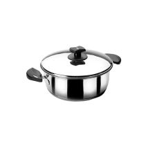 Cacerola 26 cm con tapa de acero inoxidable – 4,6 litros – Apta para inducción, gas, vitrocerámica – Lacor