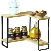 Étagère D’angle Cuisine - Bois Fsc Et Métal - 30 X 30 X 28 Cm - Livraison Gratuite