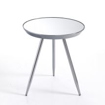 Mesa Auxiliar De Diseño En Metal Cromado Y Vidrio Espejado Irvine Chrome