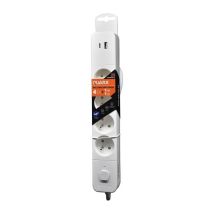 Multiprise - Quarx - 4 Prises - Avec Usb Type C Et Usb A, Câble 1,5m
