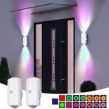 2 Pack Applique Murale Exterieur, Éclairage Ambiant Detection Automatique Magnetique Lampe, Led Luminaire Pour Couloir Jardin Patio, Blanc