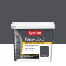 SYNTILOR – Pintura para parquet y puertas – Gris negro – 0,75 l – Acabado satinado – Ultra resistente a golpes y manchas