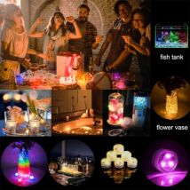 Mini Led Luci Acquaproof Con Telecomando, Rgb Cambio Colore Per Vasi, Casa, Feste, Matrimoni, Decorazione Tavolo E Fontane-autres