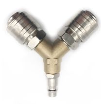 Ymyny Compressor Fitting, Compressed Air Distributor, 1/4 Compressed Air Fitting 3 Way Quick Release Compressed Air Connector With Male Thread Y 