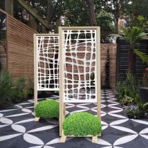 Signorbit - Abstract - Separè - Paravento Modulabile - 70x190cm - In Legno E Pvc - Colore: Bianco