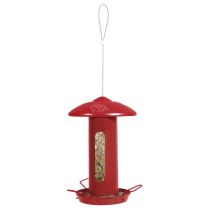 Mangeoire Solo Métal Rouge H 44 Cm Pour Oiseaux Animallparadise