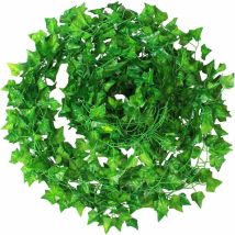 Soekavia - Moon-ivy Artificial 12pcs Ivy Artificial Plant Hanging Garland Leaves For Outdoor Garden Wall Party Wedding Decoration