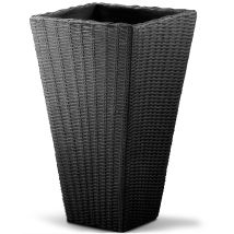 Markenartikel - Plant Pot Large Wicker Planters Balcony Flowers Plants Box 70cm Grey Brown Pot Anthracite