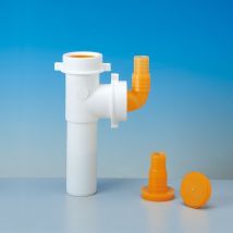 Lira Spa - Raccordo Verticale Bianco Con 2 Uscite, Diametro 40 Mm, Per Lavatrice O Lavastoviglie.