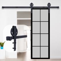 Jn.songs - 6.56ft/200cm Herraje Para Puerta Corredera Kit De Accesorios Para Puertas Correderas