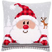 Kit Cuscino Punto Croce Babbo Natale Set Ricamo Principianti Cuscini Gobelin Decorativi Ca. 40 X 40 Cm Accessori Per Lavoretti Creativi Diy Casa Decor