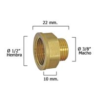 Prolunga Esagonale Lucida Riduzione 3/8 Maschio - 1/2 Femmina X M10