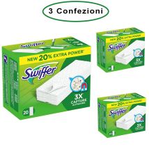 Swiffer Panni Di Ricambio Cattura Polvere Per Scopa Swiffer 3 Confezioni Da 20 Panni