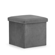Pouf Pieghevole M - 30x30x30cm Velluto Grigio