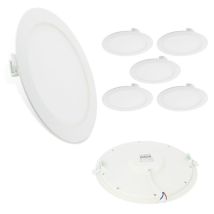 Arum Lighting - Set Di 5 Downlight A Led Extra Piatti Da 18 W. Température De Couleur: Bianco Neutro 4000k