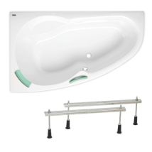 Siko - 160x95 Cm Vasca Angolare Laguna Luiza Con Piedini, Acrilico, Sinistra, Bianco (lu1600l-set)