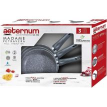 Set 3 Padelle Antiaderenti Madame Petra 20 + 24 + 28 Cm Aeternum Bialetti