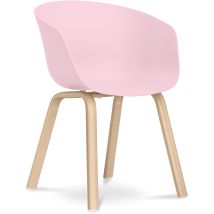 Privatefloor – Scandinavian Maylis Chair – Matt Pastel Pink – 58 cm x 62 cm x 82 cm (L x W x H)