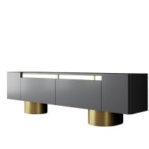 Mobili Tv, Tavolo Tv, Credenza Bassa Stand Antracite Gold