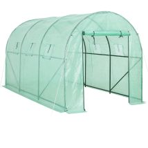 Gardebruk - Greenhouse Foil Polytunnel Hot House Tunnel Tent Walk-in 23ft² With Windows 11.5x6.5x6.5ft Green